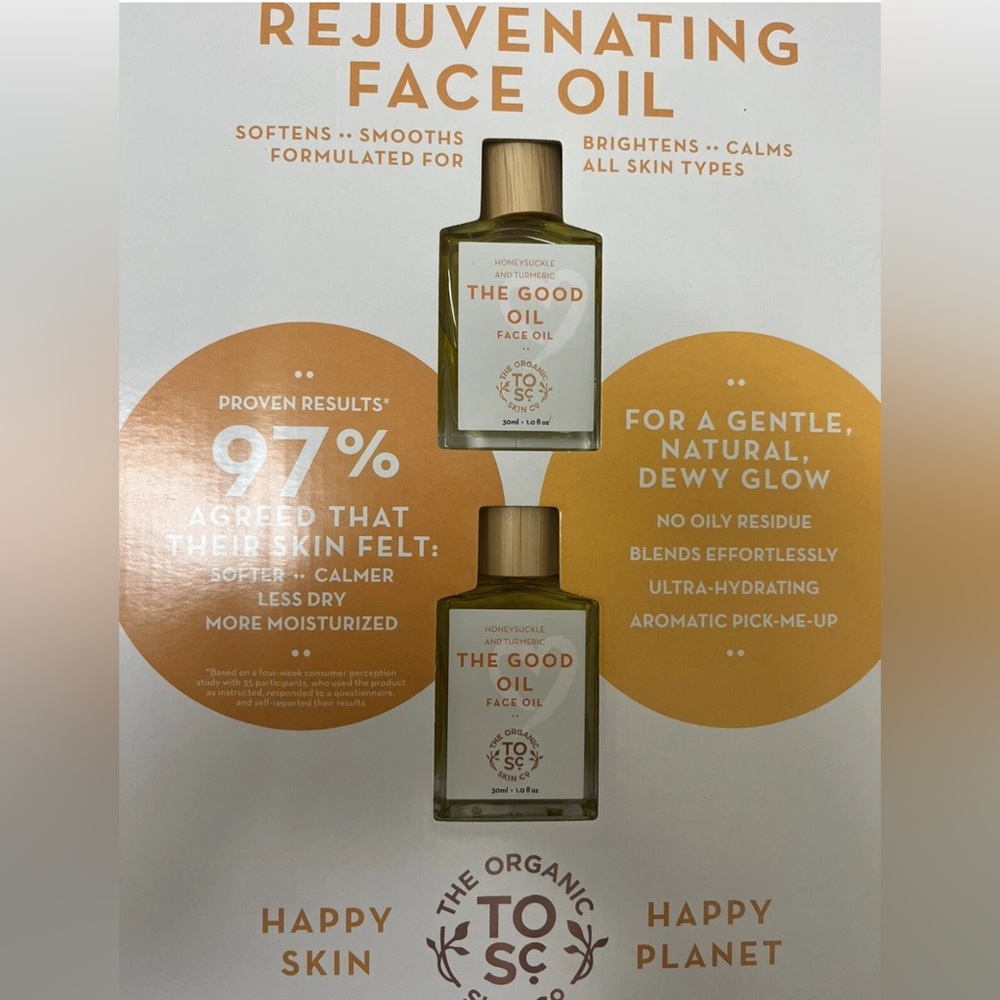 The Organic Skin Co The Good Oil Honeysuckle and Turmeric Face Oil 1oz 2-pk